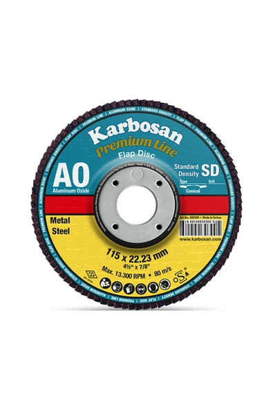 KARBOSAN 115x22.23 Alüminyum Oksit (ao) Flap Disk 60 Kum - 10'lu ürün görseli