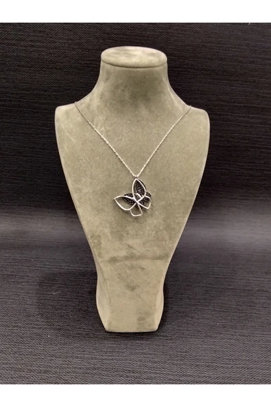 925 ayar gümüş kelebek modelli kolye ürün görseli 1