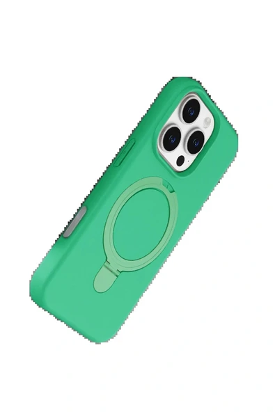 LitaeTrend Apple iPhone 16 Pro Regal Magsafe Standlı Kapak - Yeşil - Resim 3