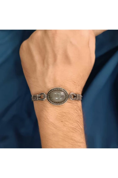 925 Ayar Gümüş Erkek Bileklik - 20cm ürün görseli 1