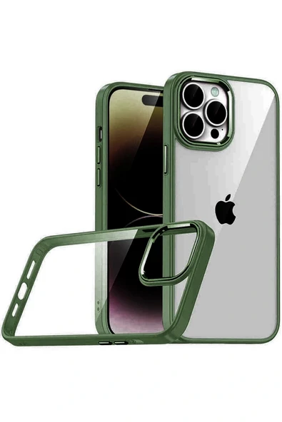 LitaeTrend Apple iPhone 15 Pro Max Lensli Silikon - Yeşil ürün görseli 1