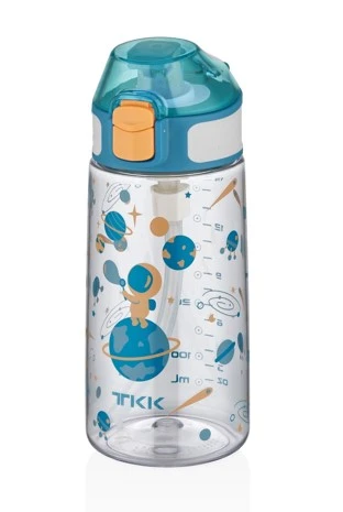 Vagonlife Tkk T3002 500ml Pipetli Yeşil Astronot Desenli Tritan Matara ürün görseli