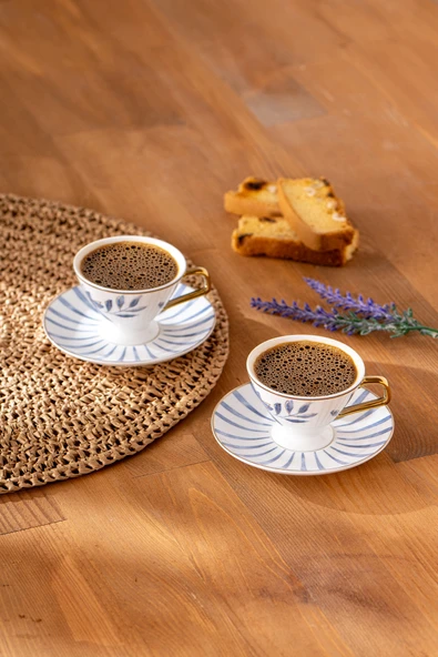 Intense Blue 2 Kişilik New Bone Kahve Fincan Takımı 80 ml Klasik ürün görseli