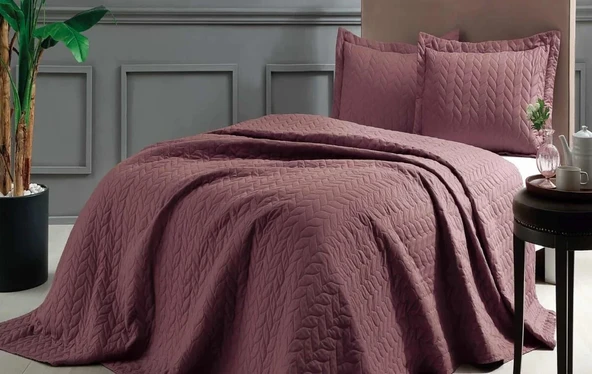 Taç Glory Çift Kişilik Çantalı Yatak Örtüsü Bordo ürün görseli