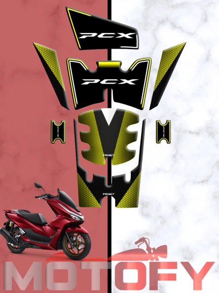 HONDA PCX 125 2025 TANK PAD SETİ SARI SİYAH ürün görseli