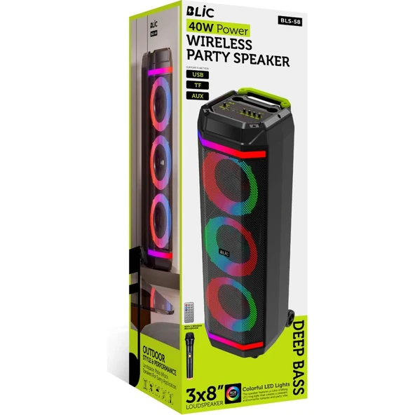 Bls-58 Karaoke Box Kablosuz Hoparlör - Speaker - Resim 2