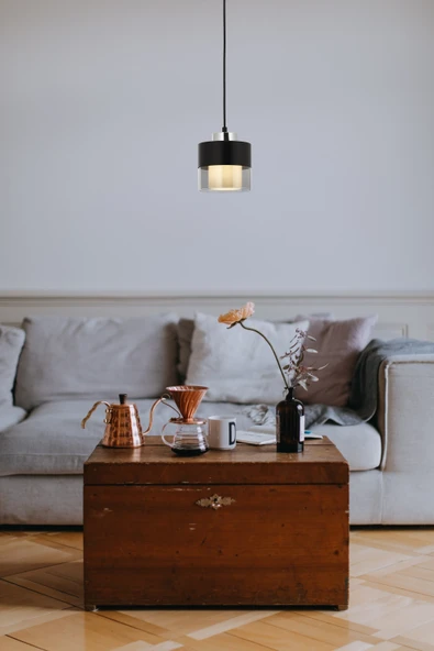 AVONNI AV-60193-1BSY Siyah Boyal? Modern Avize E27 Metal Cam 15cm - Resim 2