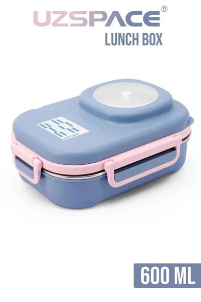 Vagonlife 8021 600ml 3 Bölmeli Gri Çelik Saklama Kabı ürün görseli