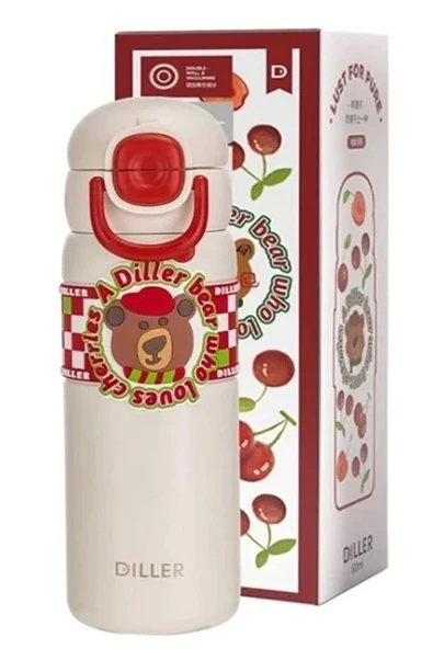 Vagonlife Diller D9238 600ml Çift Kullanım Pipetli Çelik Matara ürün görseli