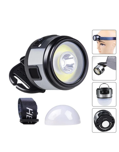 Kafa Lambası Kafa Feneri Şarjlı Profesyonel COB Fener 7 Modlu ürün görseli