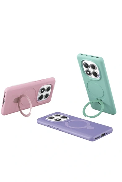 LitaeTrend Xiaomi Redmi Note 14 Pro 5G Regal Magsafe Standlı Kapak - Siyah - Resim 5