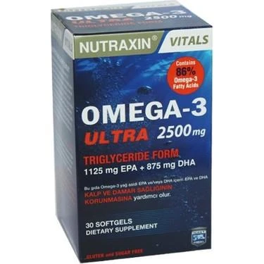 Nutraxin Vitals Omega-3 Ultra 2500 mg 30 Softgel ürün görseli