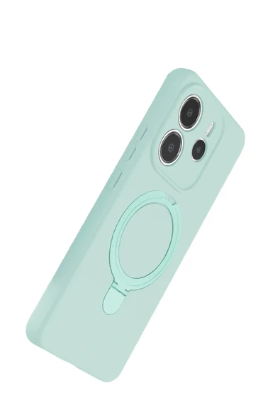 LitaeTrend Xiaomi Redmi Note 14 4G Regal Magsafe Standlı Kapak - Su Yeşili - Resim 3