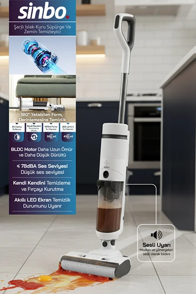 Sinbo SFC-4103 Islak-Kuru Yüzey Temizleyici-Beyaz ürün görseli