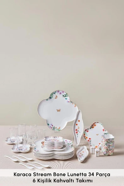Stream Bone Lunetta 34 Parça 6 Kişilik Kahvaltı Takımı - Resim 3