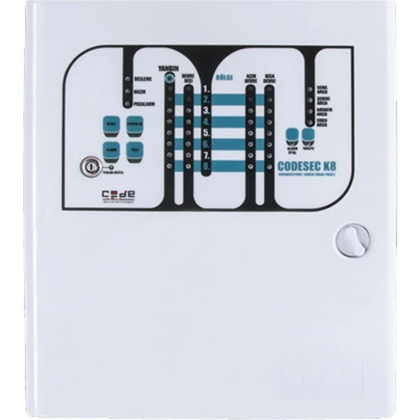 Codesec K8A Konvansiyonel 8 Bölgeli Yangın Ihbar Paneli ürün görseli