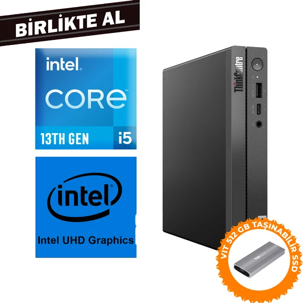 Lenovo ThinkCentre Neo 50Q G4 i5-13420H 32GB 512GB SSD Fdos Mini Pc + VIT 512 GB SSD 12LMS4XCTX 026 ürün görseli 1