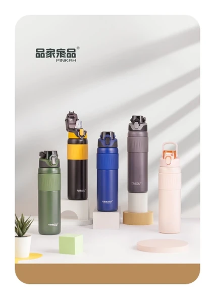 Pınkah PJ-3639 700ml Gri Çelik Matara - Resim 2