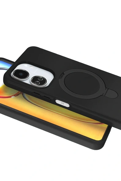 LitaeTrend Xiaomi Redmi 13C Regal Magsafe Standlı Kapak - Siyah - Resim 3