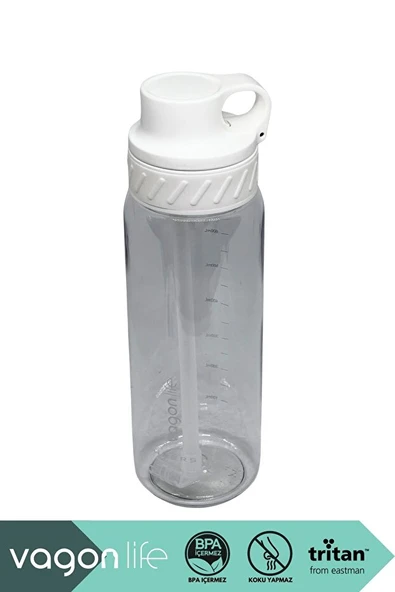 Vagonlife VGN047 800ml Pipetli Beyaz Tritan Matara ürün görseli 1