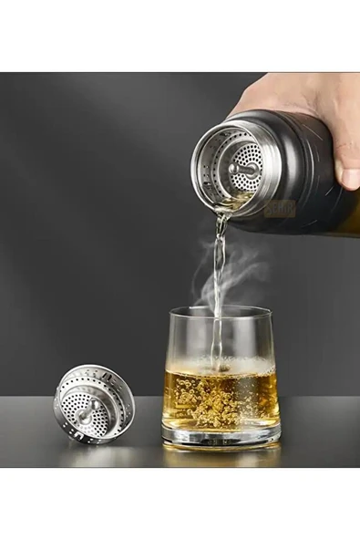 Vagonlife Tkk T2022 500ml Süzgeçli Pipetli Yeşil Çelik Matara - Resim 2