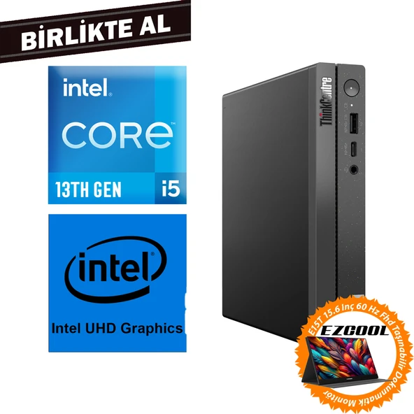Lenovo ThinkCentre Neo 50Q G4 i5-13420H 16GB 1TB SSD Fdos Mini Pc+15.6" Touch Monitör 12LMS4XCTX 027 ürün görseli 1