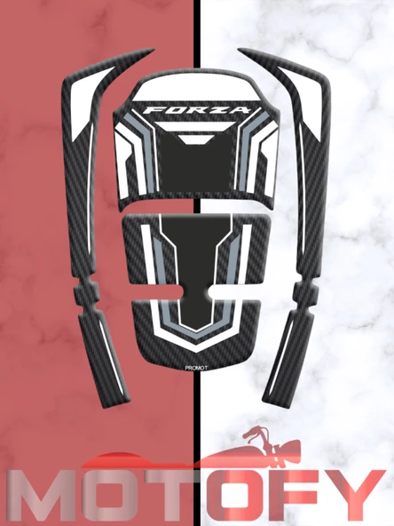 HONDA FORZA 250 2018-2025 UYUMLU TANK PAD BEYAZ KARBON ürün görseli