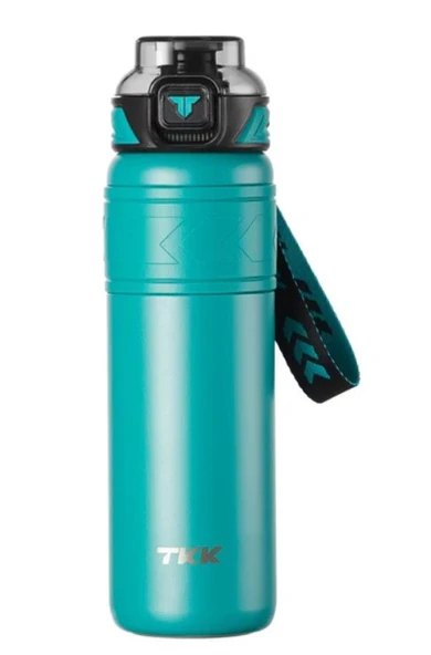 Vagonlife Tkk T2025 900ml Süzgeçli Pipetli Turkuaz Çelik Matara ürün görseli