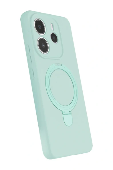 LitaeTrend Xiaomi Redmi Note 14 4G Regal Magsafe Standlı Kapak - Su Yeşili - Resim 2