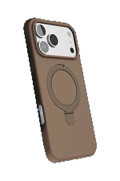 LitaeTrend Apple iPhone 17 Pro Regal Magsafe Standlı Kapak - Çöl Titanyum - Resim 4