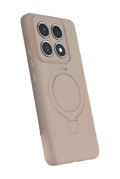 LitaeTrend Xiaomi Mi 14T Pro Regal Magsafe Standlı Kapak - Çöl Titanyum - Resim 2