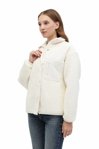 Lumberjack Wl 6REGINA 6GF1003 5Pr Kadın Ekru Polar Mont 102027605 ürün görseli 1