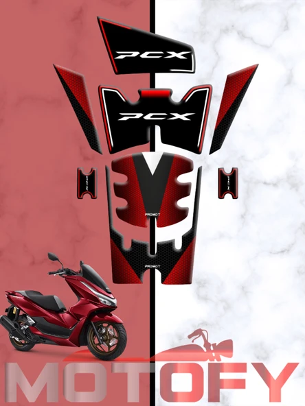 HONDA PCX 125 2025 TANK PAD SETİ KIRMIZI BEYAZ ürün görseli