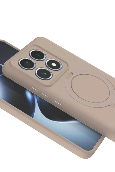 LitaeTrend Xiaomi Mi 14T Pro Regal Magsafe Standlı Kapak - Çöl Titanyum - Resim 4