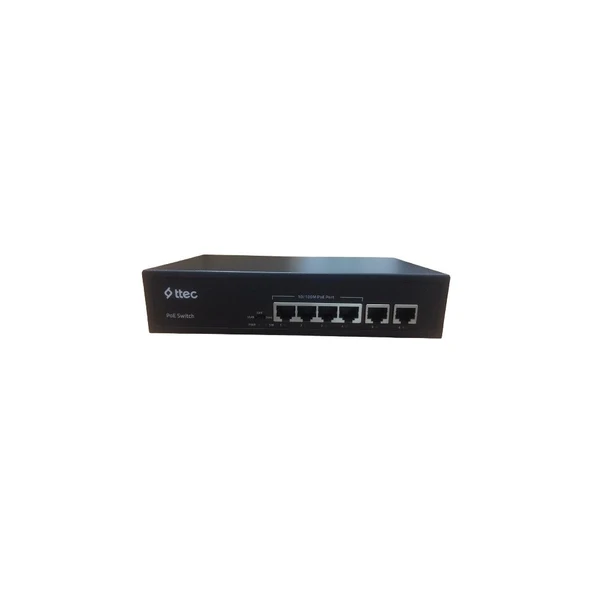 0665P 4+2 Portlu, 10/100 Fast Ethernet, Poe Switch 2 Fast Ethernet Uplink, 4 Port Poe + 65W ürün görseli