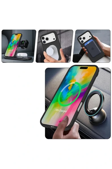 LitaeTrend Apple iPhone 17 Pro Regal Magsafe Standlı Kapak - Açık Pembe - Resim 7