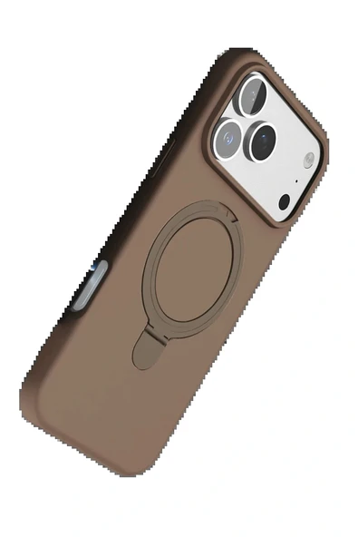 LitaeTrend Apple iPhone 17 Pro Regal Magsafe Standlı Kapak - Çöl Titanyum - Resim 5