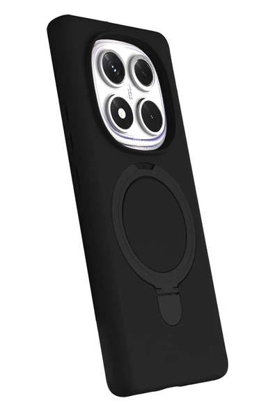 LitaeTrend Xiaomi Redmi Note 14 Pro 5G Regal Magsafe Standlı Kapak - Siyah - Resim 3