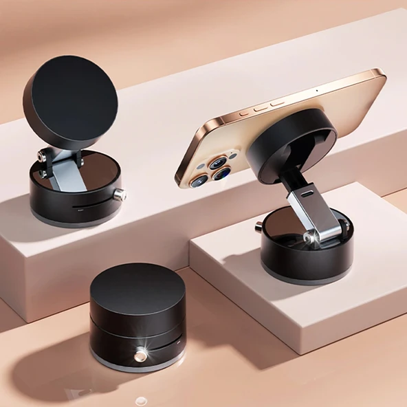 Vakum Özellikli 360 Derece Dönebilen Magnetik  Araç İçi Telefon Tutucu - Resim 2