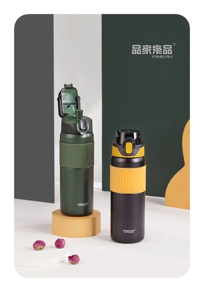 Pınkah PJ-3641 590ml Yeşil Çelik Matara ürün görseli 1