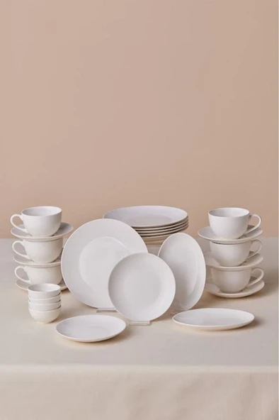 Forever Bone Marcelo 26 Parça 6 Kişilik Kahvaltı Seti Beyaz ürün görseli 1