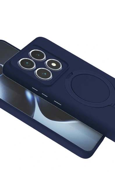 LitaeTrend Xiaomi Mi 14T Pro Regal Magsafe Standlı Kapak - Lacivert - Resim 4