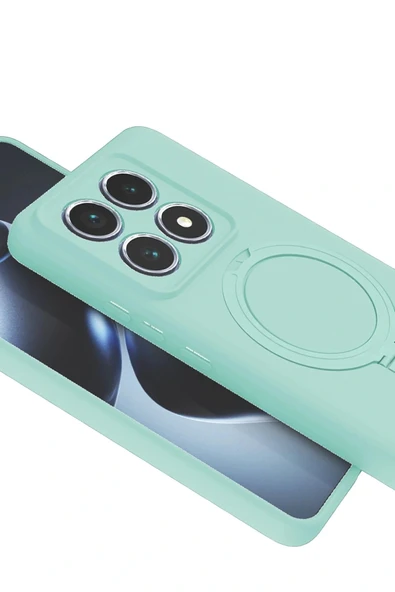 LitaeTrend Xiaomi Mi 14T Pro Regal Magsafe Standlı Kapak - Su Yeşili - Resim 4