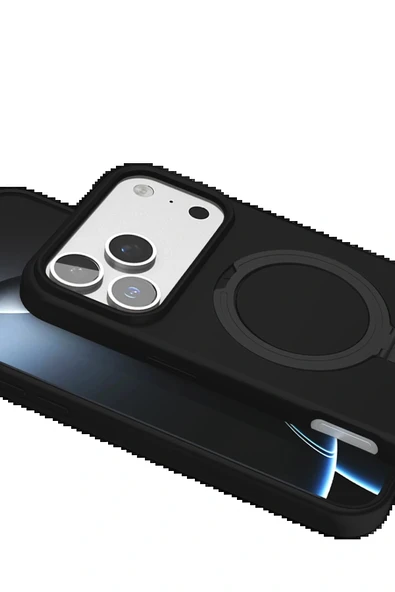 LitaeTrend Apple iPhone 17 Pro Max Regal Magsafe Standlı Kapak - Siyah - Resim 5