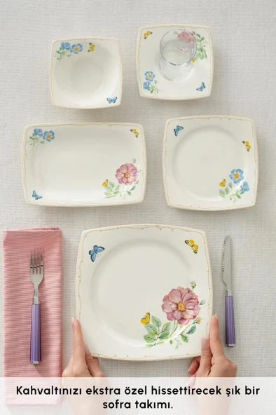 Forever Bone Velora 26 Parça 6 Kişilik Kahvaltı Takımı - Resim 4