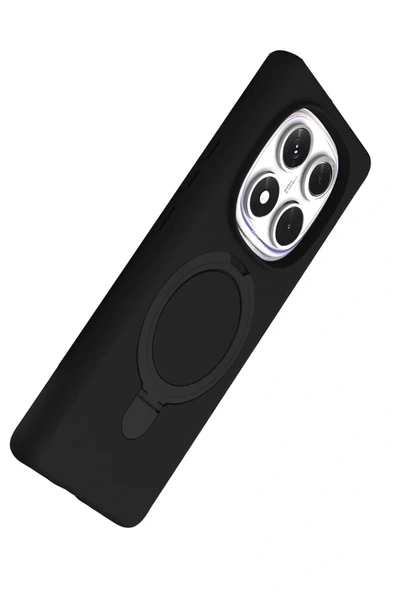 LitaeTrend Xiaomi Redmi Note 14 Pro 5G Regal Magsafe Standlı Kapak - Siyah - Resim 4