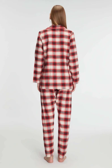 MDB Anıl Pamuklu Uzun Kol Gömlek ve Pantolon Takım - Resim 3