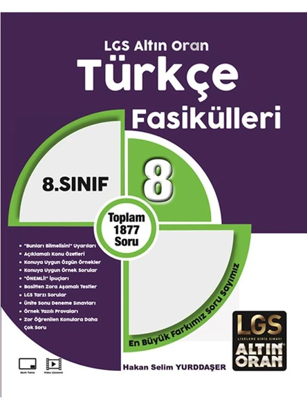 ALTIN ORAN 8.SINIF TÜRKÇE FASİKÜLLERİ (8 FASİKÜL) ürün görseli