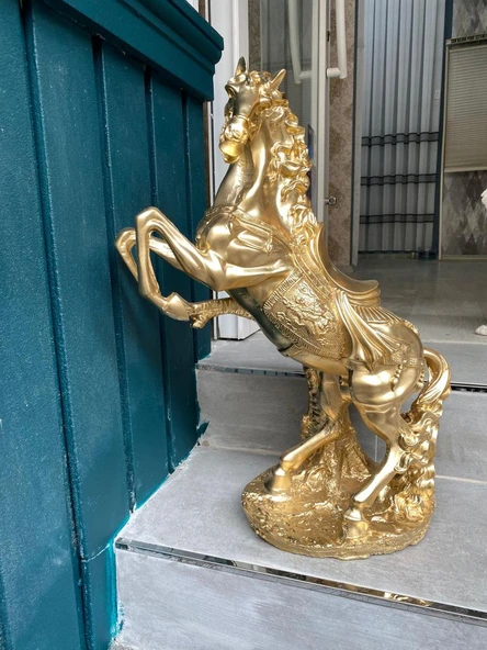 Dekoratif  Şahlanan At Biblo Polyester Heykel - Resim 5