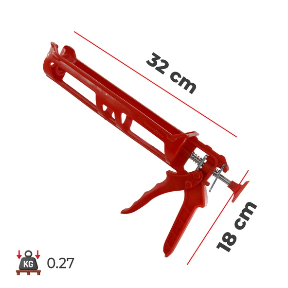 FRS Kırmızı Plastik Tüp Silikon Tabancası 82 kg Baskı Gücü - Resim 2